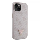 Guess iPhone 15 Cover 4G Metal Triangle Strass Rosa