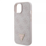Guess iPhone 15 Cover 4G Metal Triangle Strass Rosa