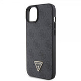 Guess iPhone 15 Cover 4G Metal Triangle Strass Sort