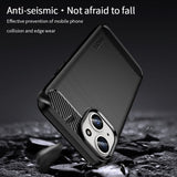 Mofi iPhone 15 Cover Børstet Kulfibertekstur Sort