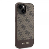Guess iPhone 15 Cover Bottom Stripe MagSafe Brun
