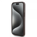 Guess iPhone 15 Cover Bottom Stripe MagSafe Brun
