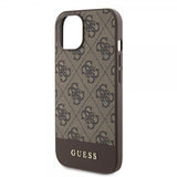 Guess iPhone 15 Cover Bottom Stripe MagSafe Brun