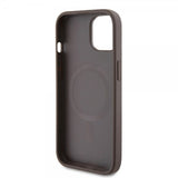 Guess iPhone 15 Cover Bottom Stripe MagSafe Brun