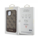 Guess iPhone 15 Cover Bottom Stripe MagSafe Brun
