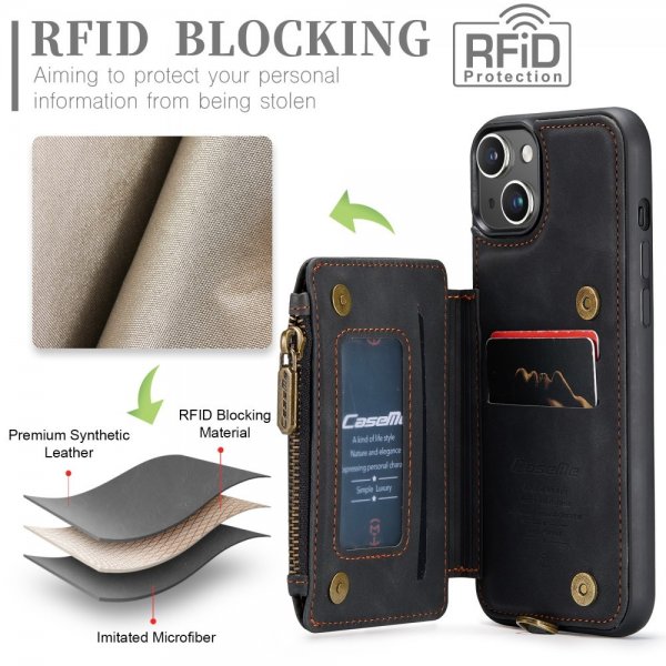 CaseMe iPhone 15 Cover C20 Serie Sort