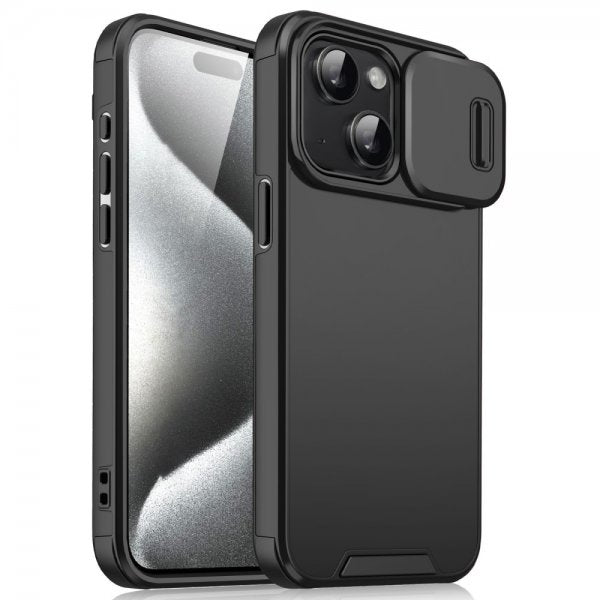 iPhone 15 Cover Kameraskyder Sort