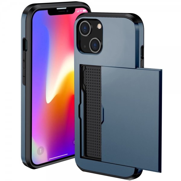 iPhone 15 Cover Card Slide Blå