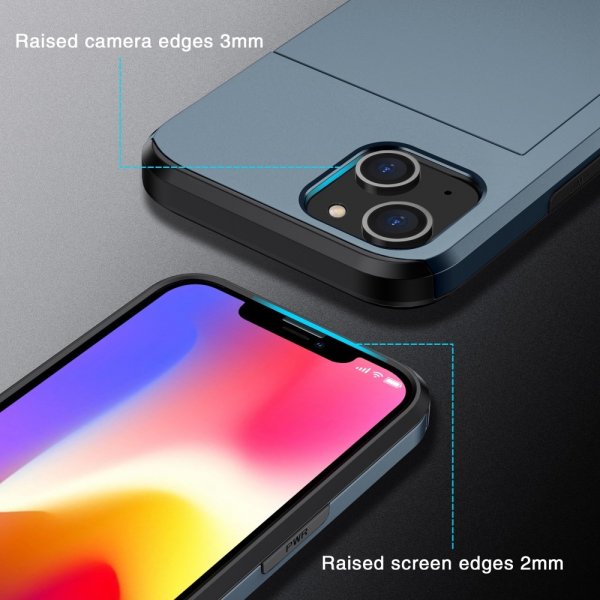 iPhone 15 Cover Card Slide Blå
