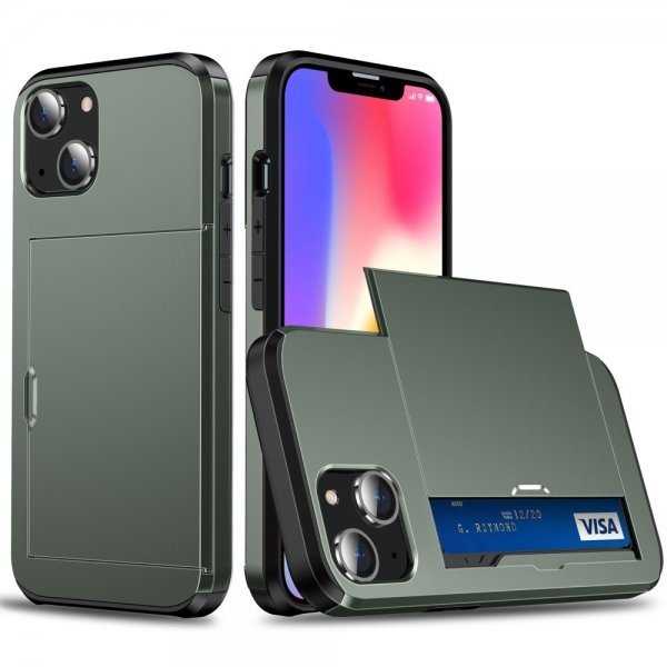iPhone 15 Cover Card Slide Grøn