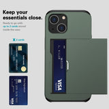 iPhone 15 Cover Card Slide Grøn