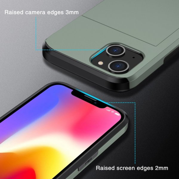 iPhone 15 Cover Card Slide Grøn