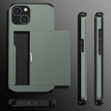iPhone 15 Cover Card Slide Grøn