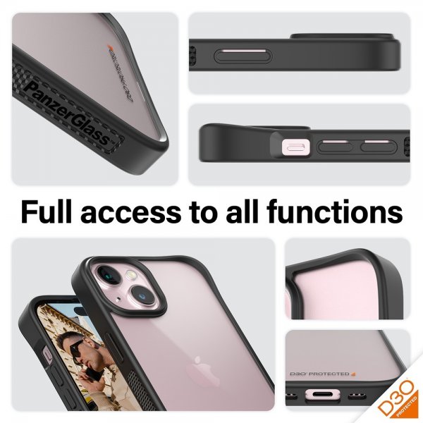 PanzerGlass iPhone 15 Cover ClearCase D3O Sort