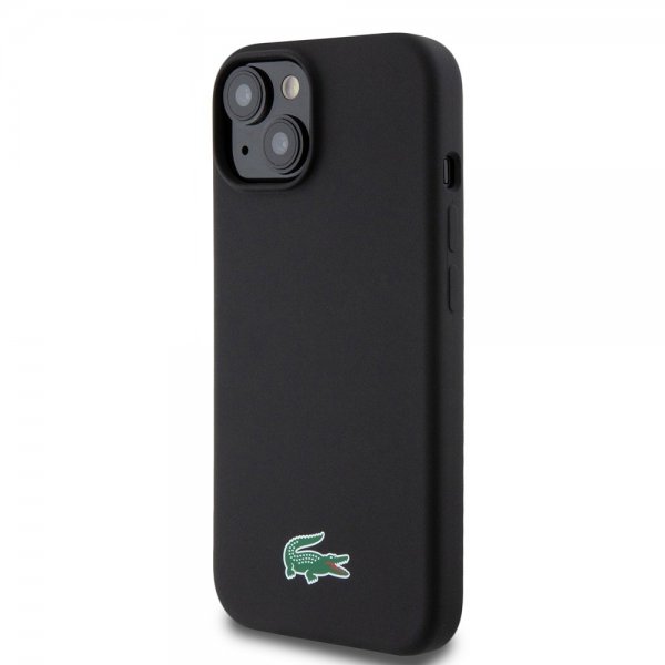 Lacoste iPhone 15 Plus Cover Croc Logo MagSafe Sort