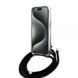 Guess iPhone 15 Cover Crossbody Cord Sort