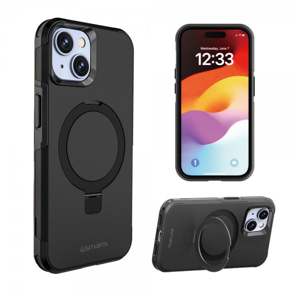 4smarts iPhone 15 Cover Defend Case Magic Stand MagSafe