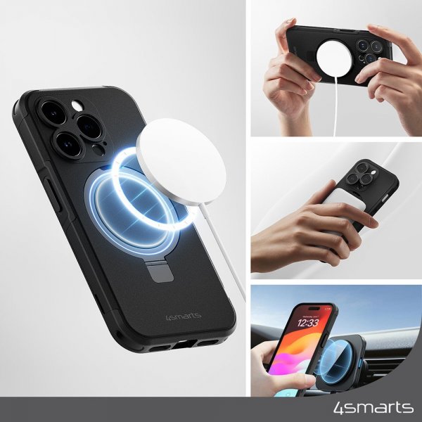 4smarts iPhone 15 Cover Defend Case Magic Stand MagSafe