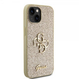 Guess iPhone 15 Cover Fixed Glitter Guld