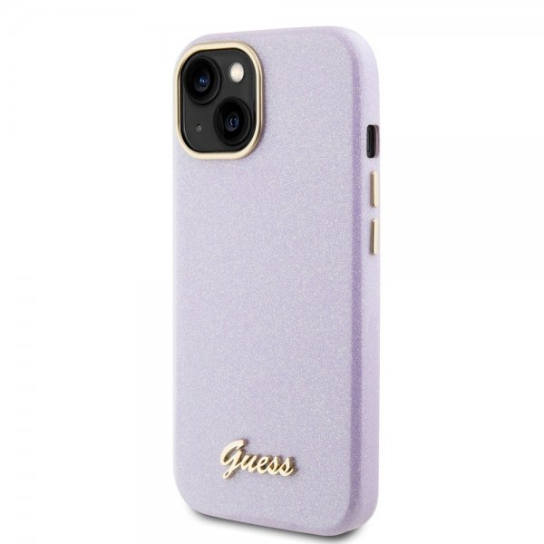 Guess iPhone 15 Cover Full Glitter Wrapped Lilac