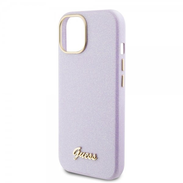 Guess iPhone 15 Cover Full Glitter Wrapped Lilac