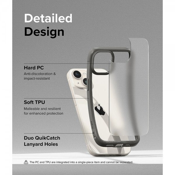 Ringke iPhone 15 Cover Fusion Bold Matgrå