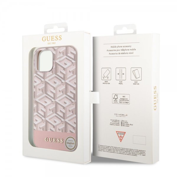 Guess iPhone 15 Cover G Cube MagSafe Rosa