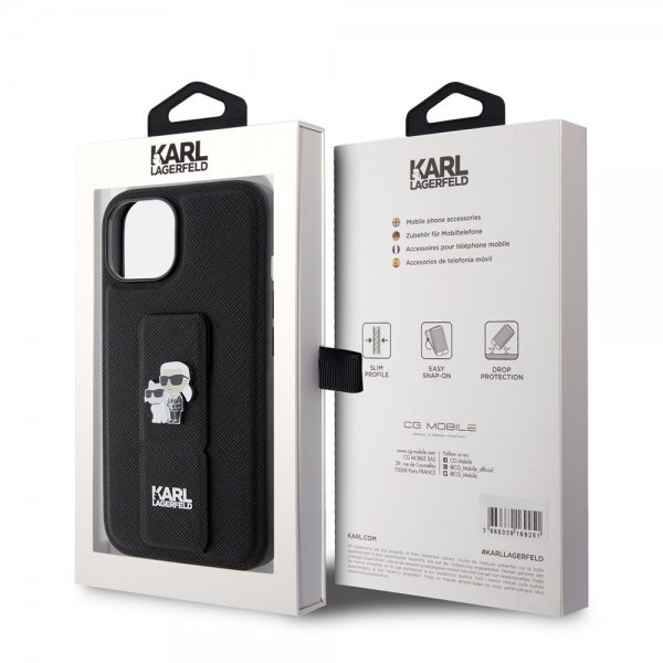 Karl Lagerfeld iPhone 15 Cover Grip Stand Function Sort