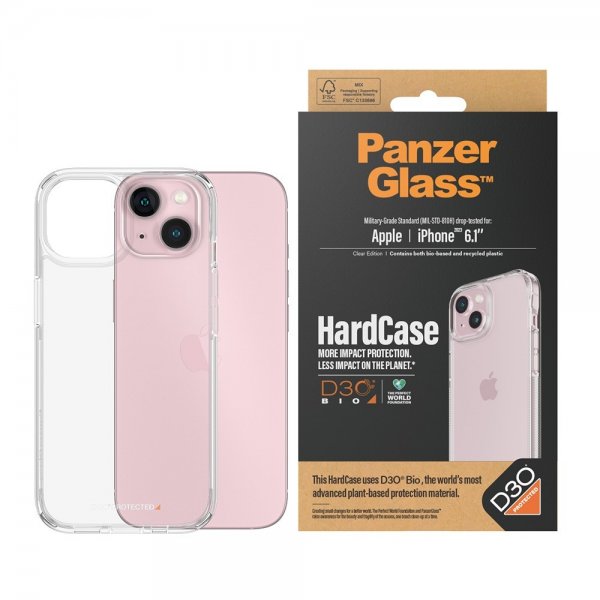 PanzerGlass iPhone 13/14/15 Cover HardCase D3O Transparent