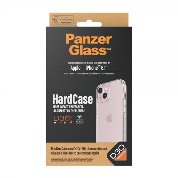 PanzerGlass iPhone 13/14/15 Cover HardCase D3O Transparent