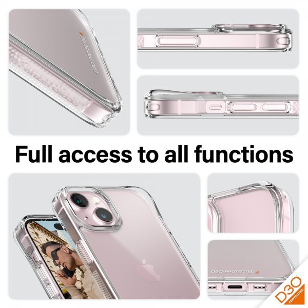 PanzerGlass iPhone 13/14/15 Cover HardCase D3O Transparent