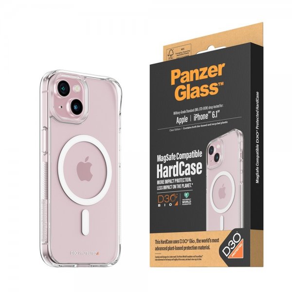 PanzerGlass iPhone 15 Cover HardCase MagSafe D3O Transparent