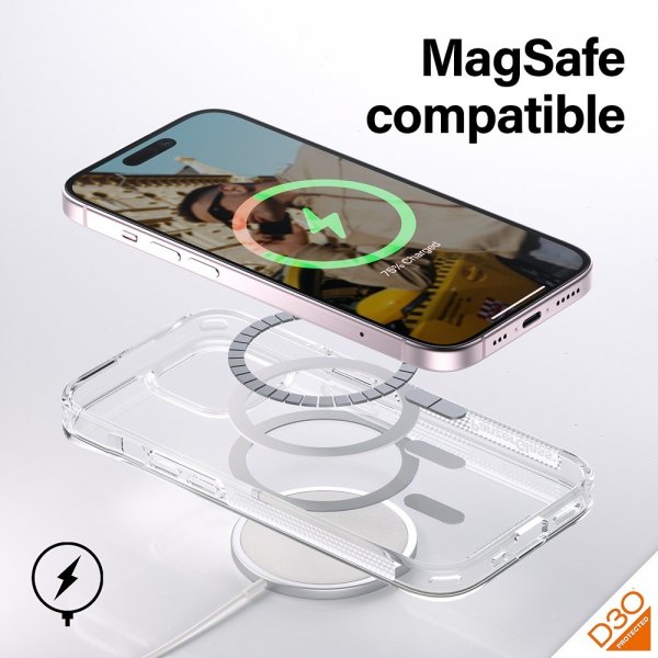 PanzerGlass iPhone 15 Cover HardCase MagSafe D3O Transparent