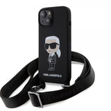 Karl Lagerfeld iPhone 15 Cover Ikonik Crossbody Sort