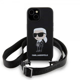 Karl Lagerfeld iPhone 15 Cover Ikonik Crossbody Sort