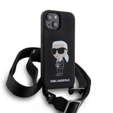 Karl Lagerfeld iPhone 15 Cover Ikonik Crossbody Sort