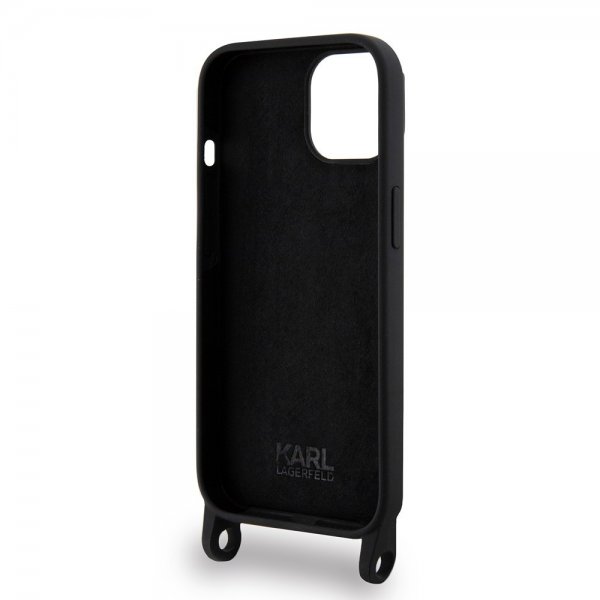 Karl Lagerfeld iPhone 15 Cover Ikonik Crossbody Sort