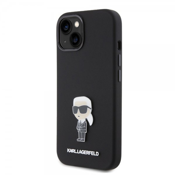 Karl Lagerfeld iPhone 15 Cover Ikonik Metal Pin Sort