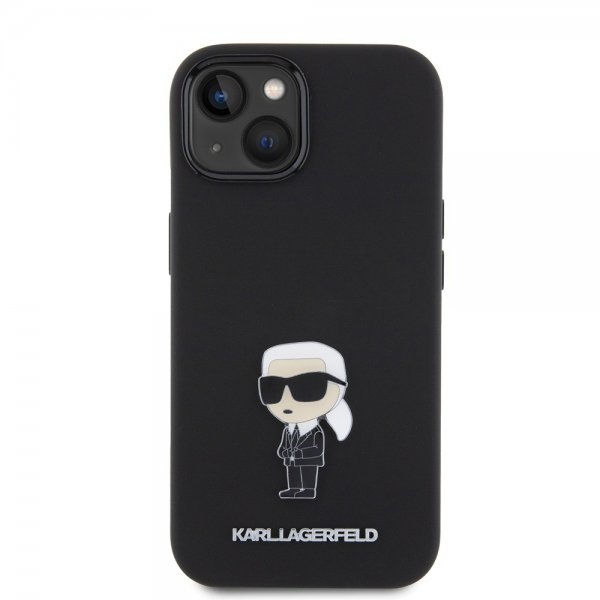 Karl Lagerfeld iPhone 15 Cover Ikonik Metal Pin Sort