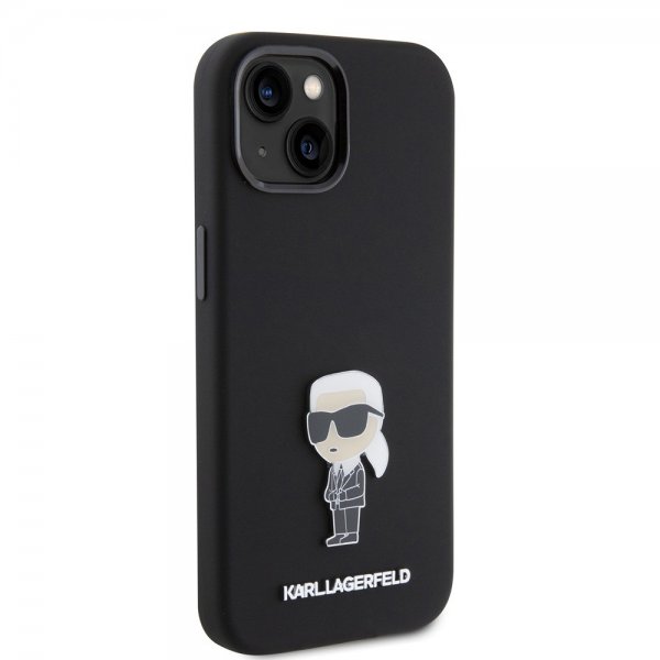 Karl Lagerfeld iPhone 15 Cover Ikonik Metal Pin Sort
