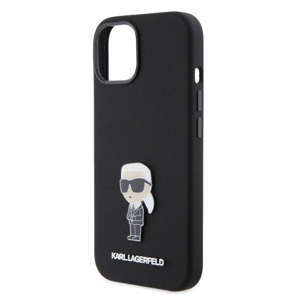 Karl Lagerfeld iPhone 15 Cover Ikonik Metal Pin Sort