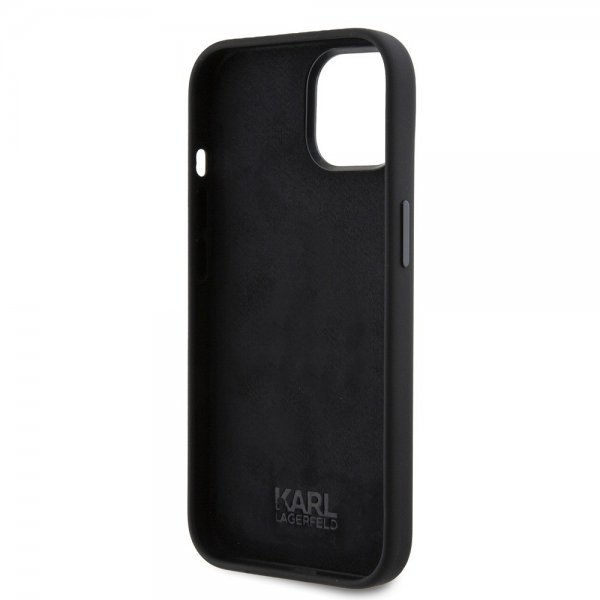 Karl Lagerfeld iPhone 15 Cover Ikonik Metal Pin Sort