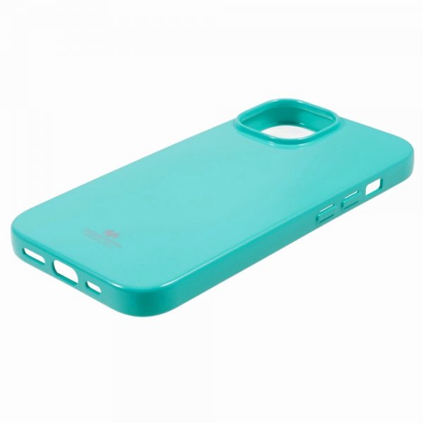 Mercury iPhone 15 Cover Jelly Glitter Cyan