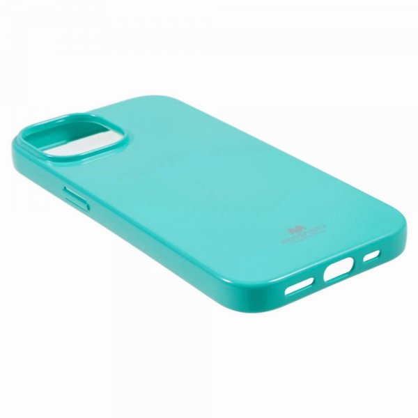 Mercury iPhone 15 Cover Jelly Glitter Cyan