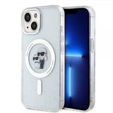Karl Lagerfeld iPhone 15 Cover Karl & Choupette Glitter MagSafe Transparent
