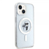 Karl Lagerfeld iPhone 15 Cover Karl & Choupette Glitter MagSafe Transparent