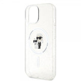 Karl Lagerfeld iPhone 15 Cover Karl & Choupette Glitter MagSafe Transparent