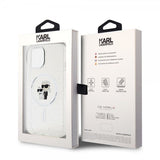 Karl Lagerfeld iPhone 15 Cover Karl & Choupette Glitter MagSafe Transparent