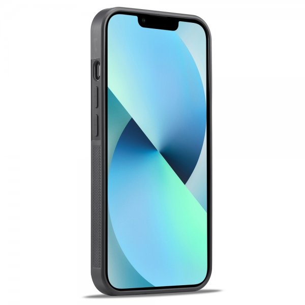 Lc.Imeeke iPhone 15 Cover Kulfibertekstur Rød Stribe Sort