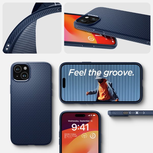 Spigen iPhone 15 Cover Liquid Air Navy Blue